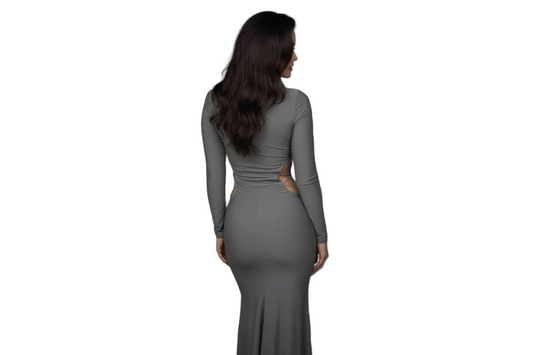 Long Sleeve, High Neck Design Channel Chain Detail
